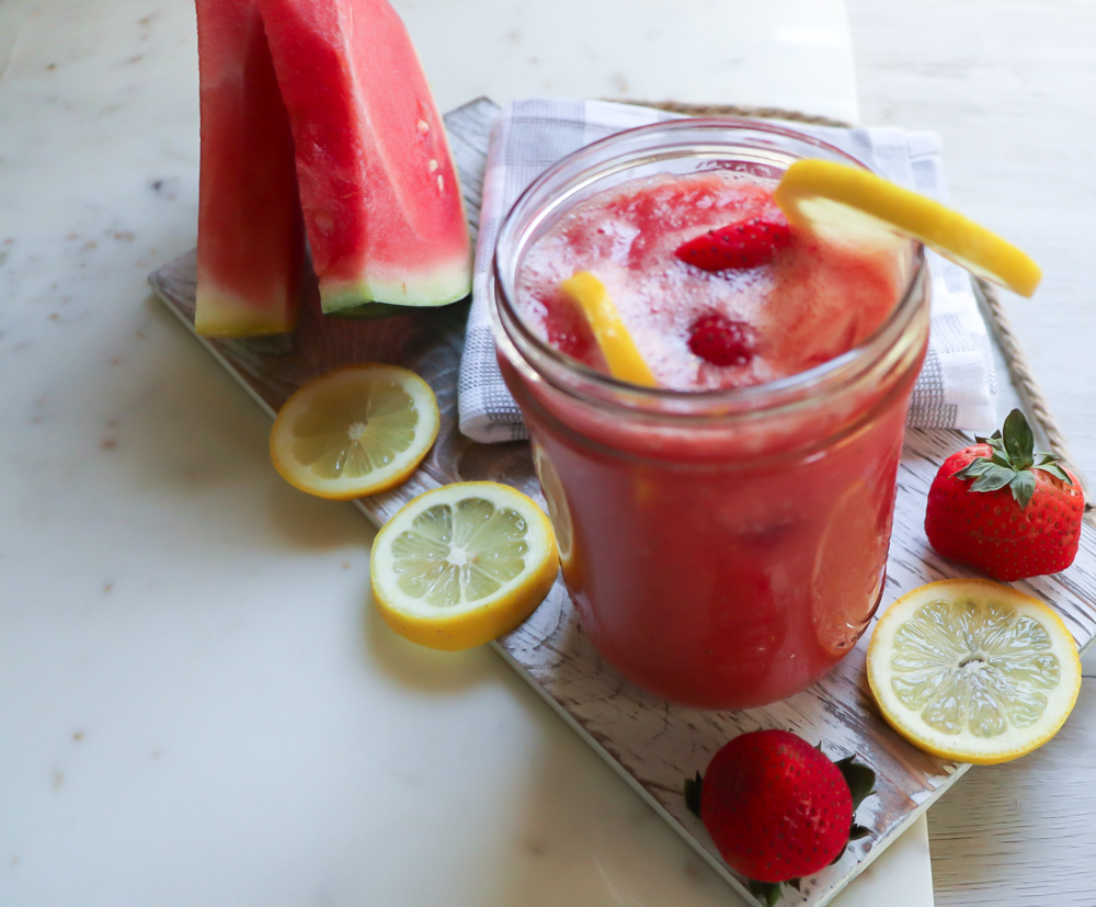 watermelon and strawberry lemonade