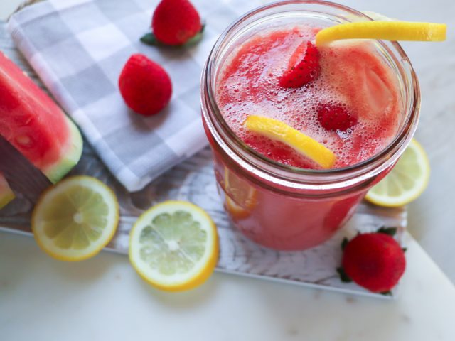 Watermelon and strawberry lemonade