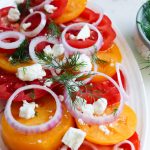 Heirloom tomato and feta salad