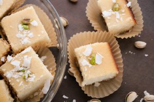 Coconut Basbousa (Basbosa)Cake, Semolina Cake with Soaked in Syrup